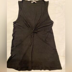 Michael Stars Long Line  Deep V Sleeveless Swing Tank Black MEDIUM